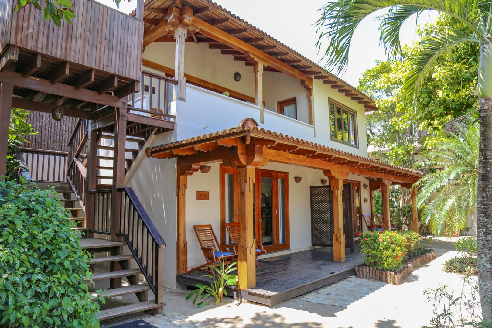 Front view of the outside porch of the Seaview Deluxe Rooms at The Resort at Almond Beach