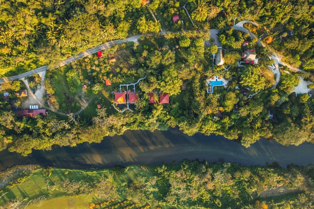 Overview of The Rainforest Lodge at Sleeping Giant Resort property from an aerial perspective